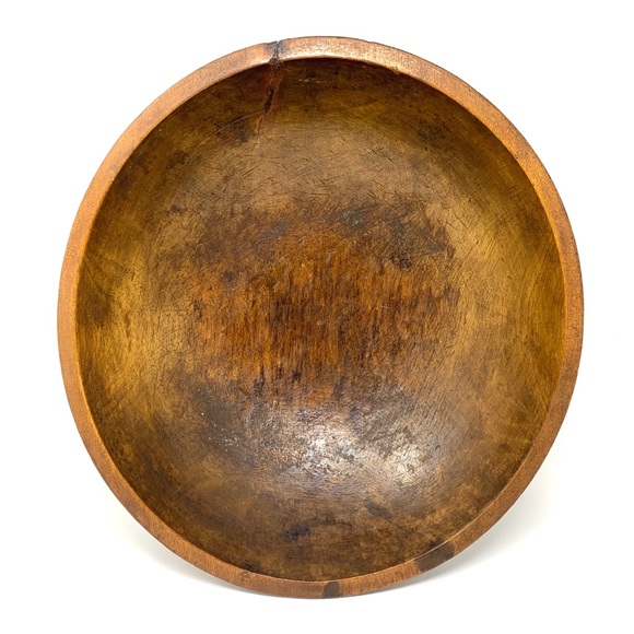 Antique Other - Primitive 16.25”-17.5” Wood Dough Bowl
